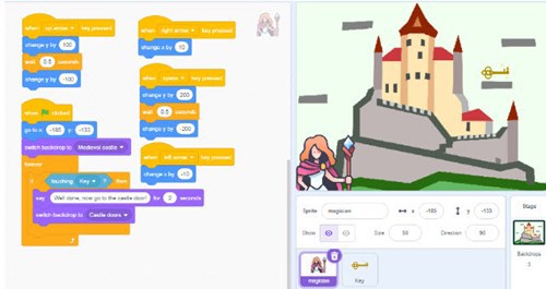 Scratch game Castle and key