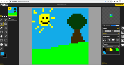 example of pixel art image