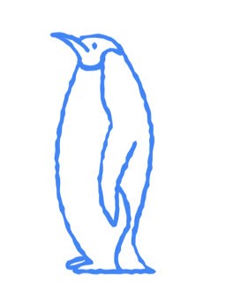 Line drawing of a penguin